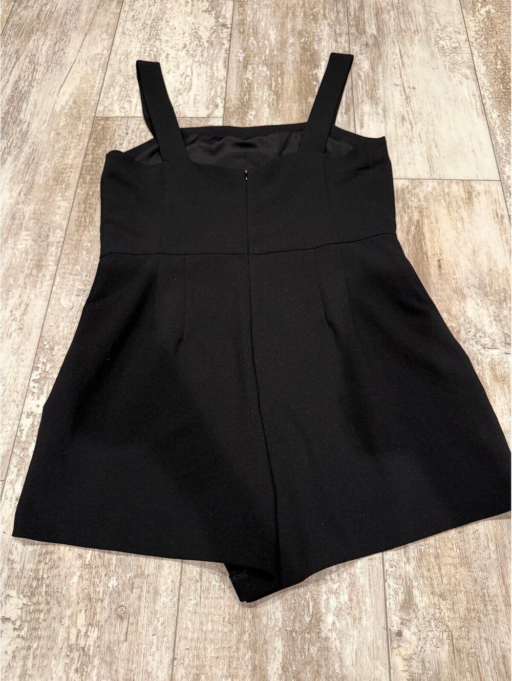Forever 21 L Black Structured Romper Square Neck Y2K